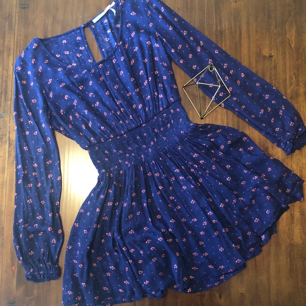 Kimchi Blue Navy Floral Dress, Size Small